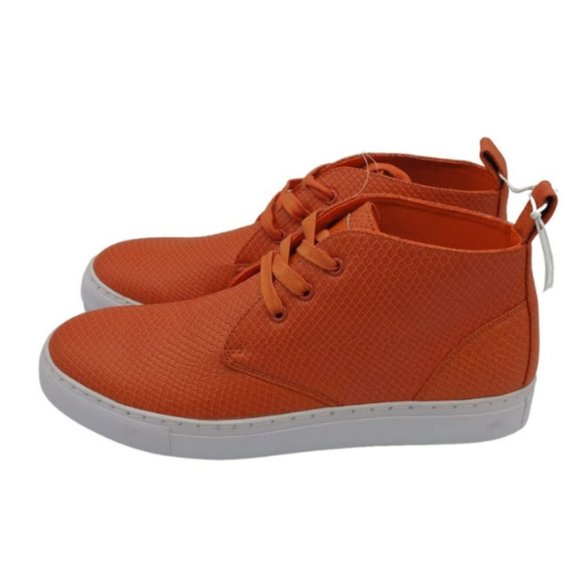 NWOB- Blvckscvle Orange Snakeskin Sneaker Style Shoes Size 9 & 10 - Picture 3 of 7
